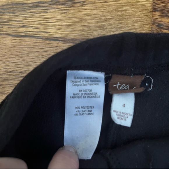 Tea Collection (4Y) Black Velour Leggings - Picture 4 of 5